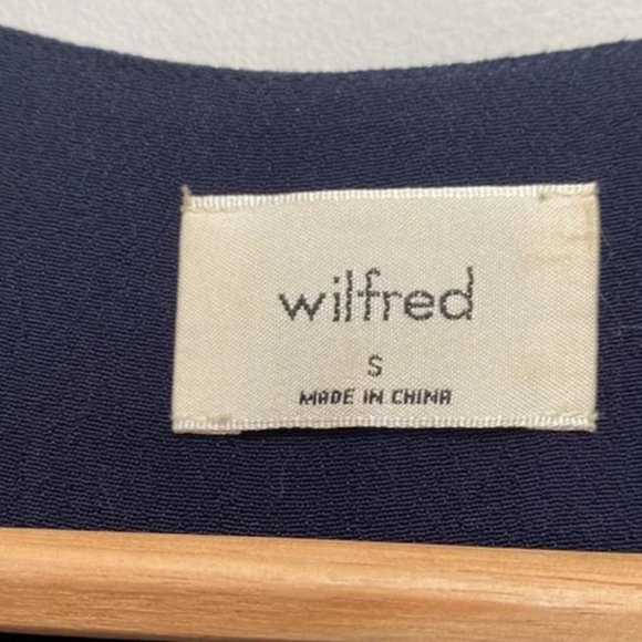 Aritzia Wilfred Navy Blue Long Sleeve Babydoll Mini Barossa Dress - Picture 5 of 7